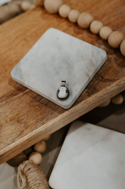 White Buffalo Circle Pendant