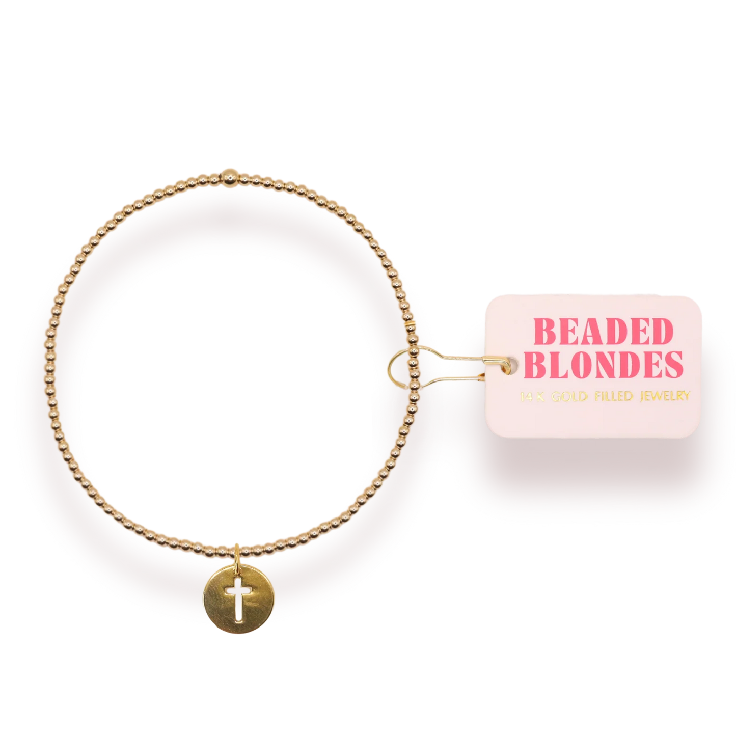 Beaded Blondes Cross Cutout Bracelet