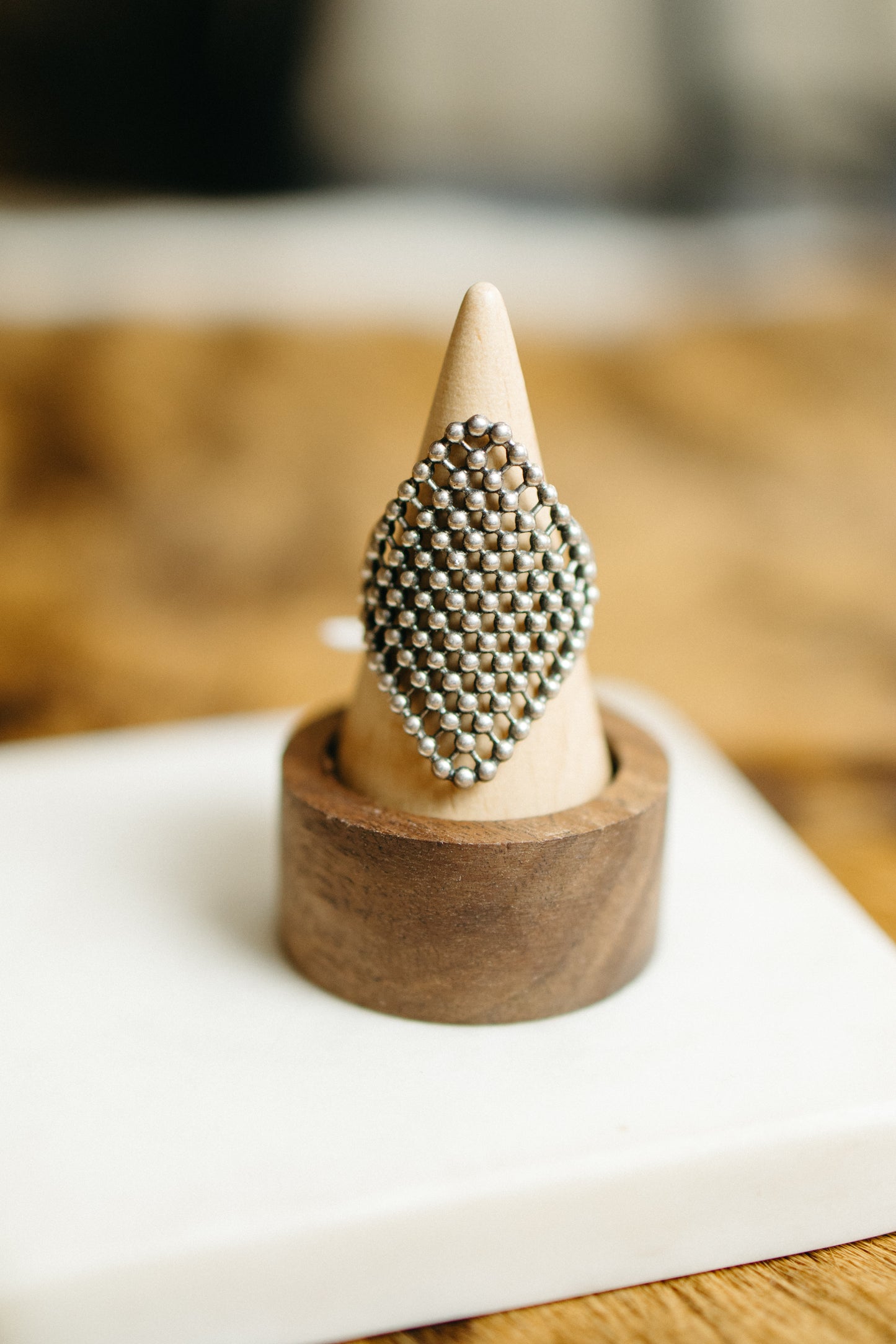 Oxidized Diamond Ring
