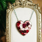 Large Dahlia Rose Heart Necklace