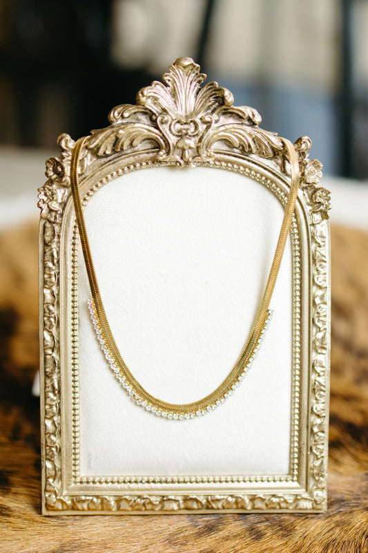 Rhinestine Herringbone Necklace