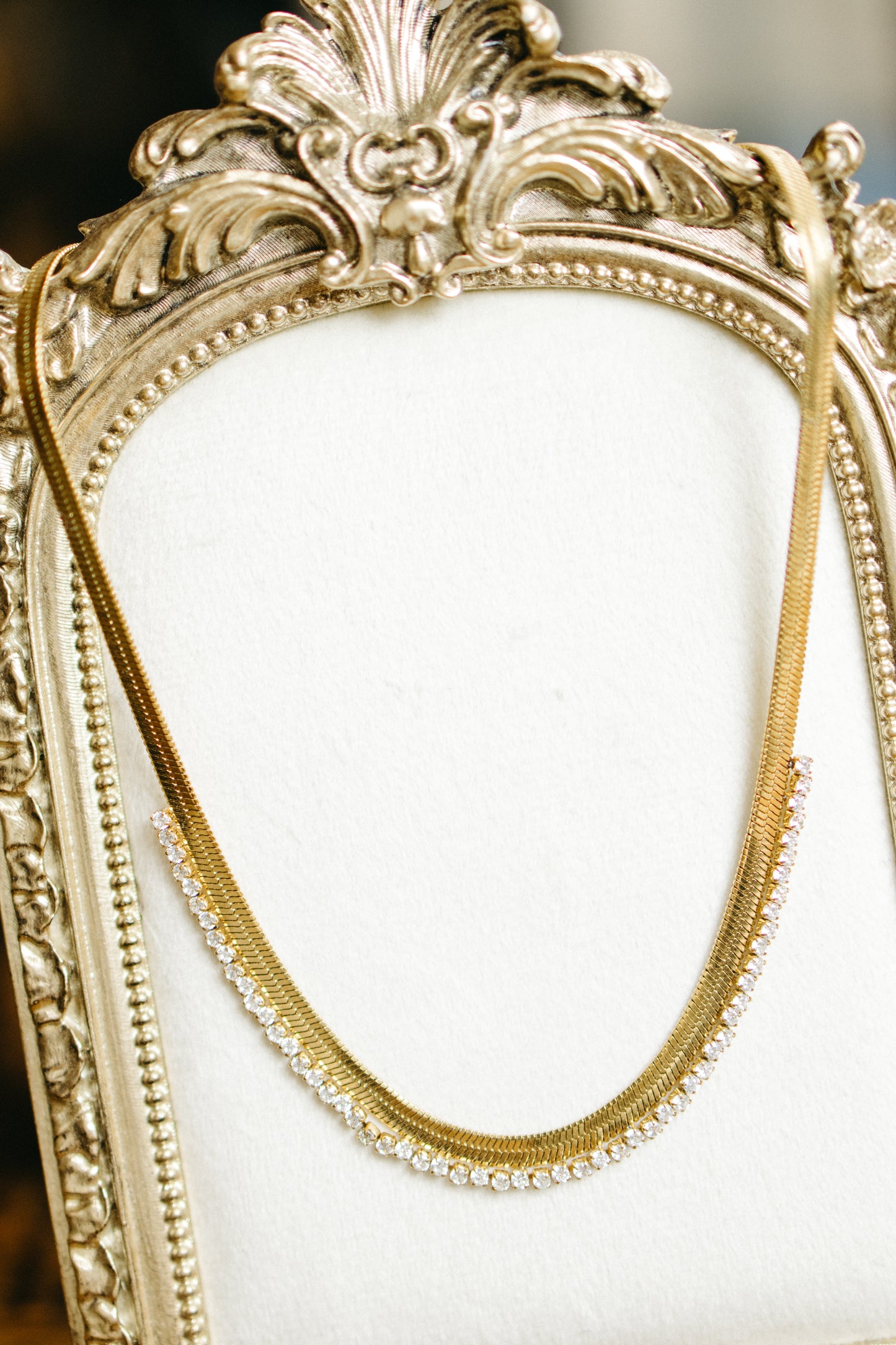 Rhinestine Herringbone Necklace