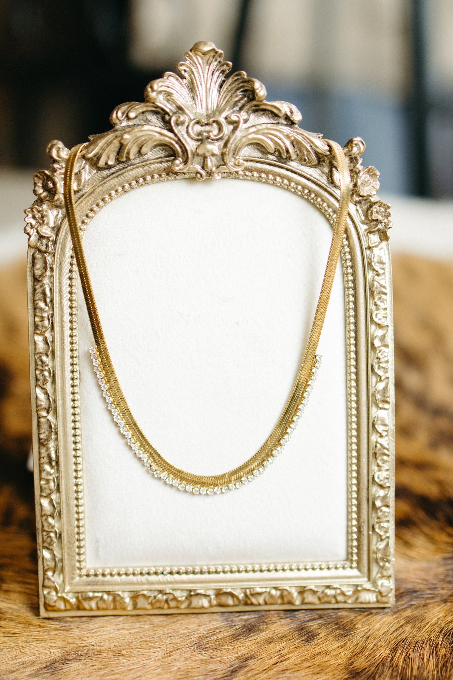 Rhinestine Herringbone Necklace