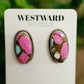 Oval Cotton Candy Studs