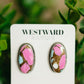 Oval Cotton Candy Studs