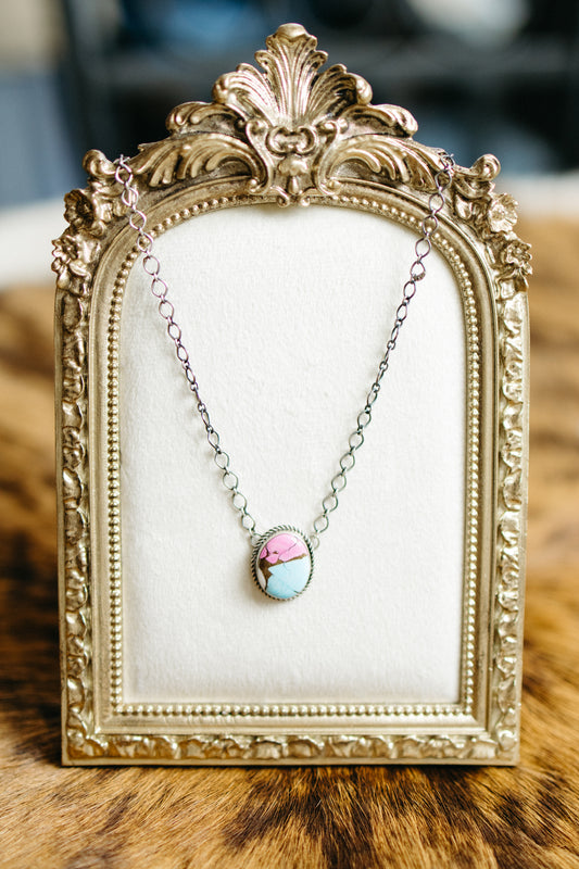 Oval Cotton Candy Necklace