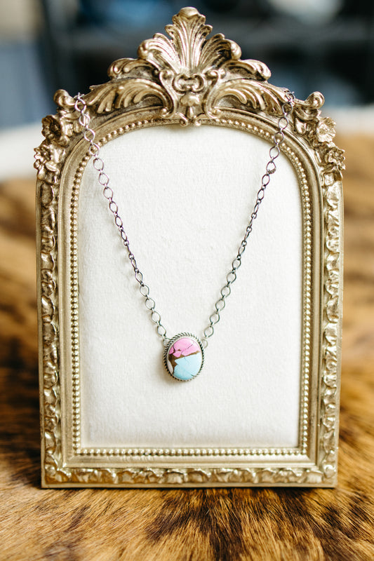 Oval Cotton Candy Necklace