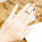 Triple Onyx Stamped Stacker Ring