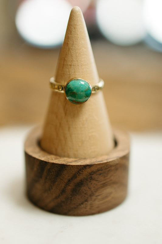 Brass Circle Stamped Stacker Ring