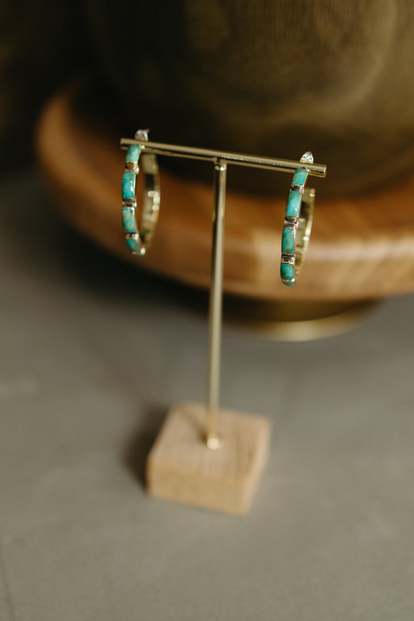 Brass Chicklet Hoop