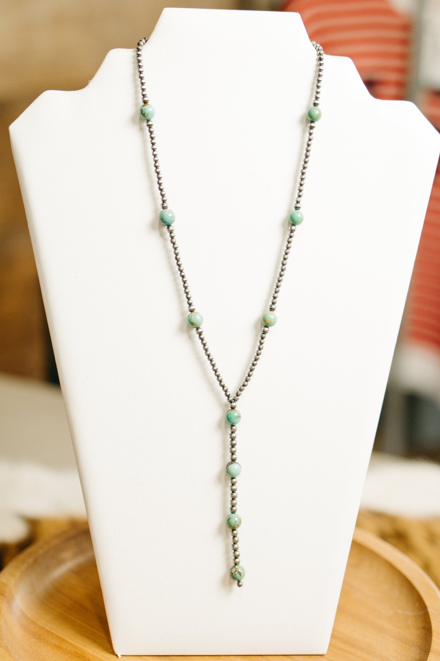 Alternating Turquoise Lariat Necklace