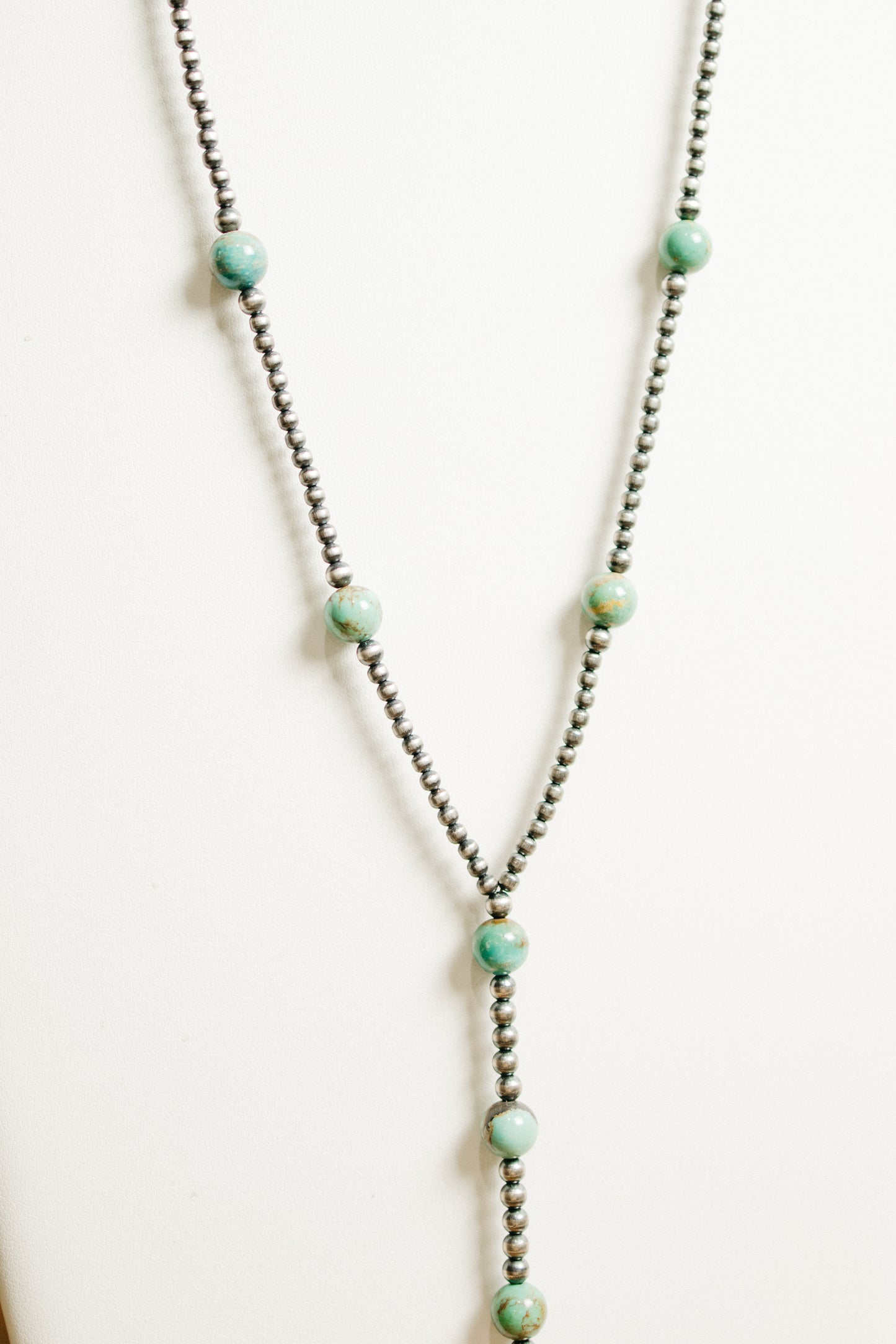 Alternating Turquoise Lariat Necklace