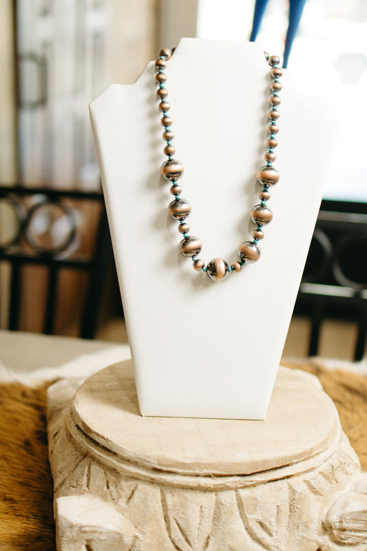 Copper Pearls with Turquoise Necklace