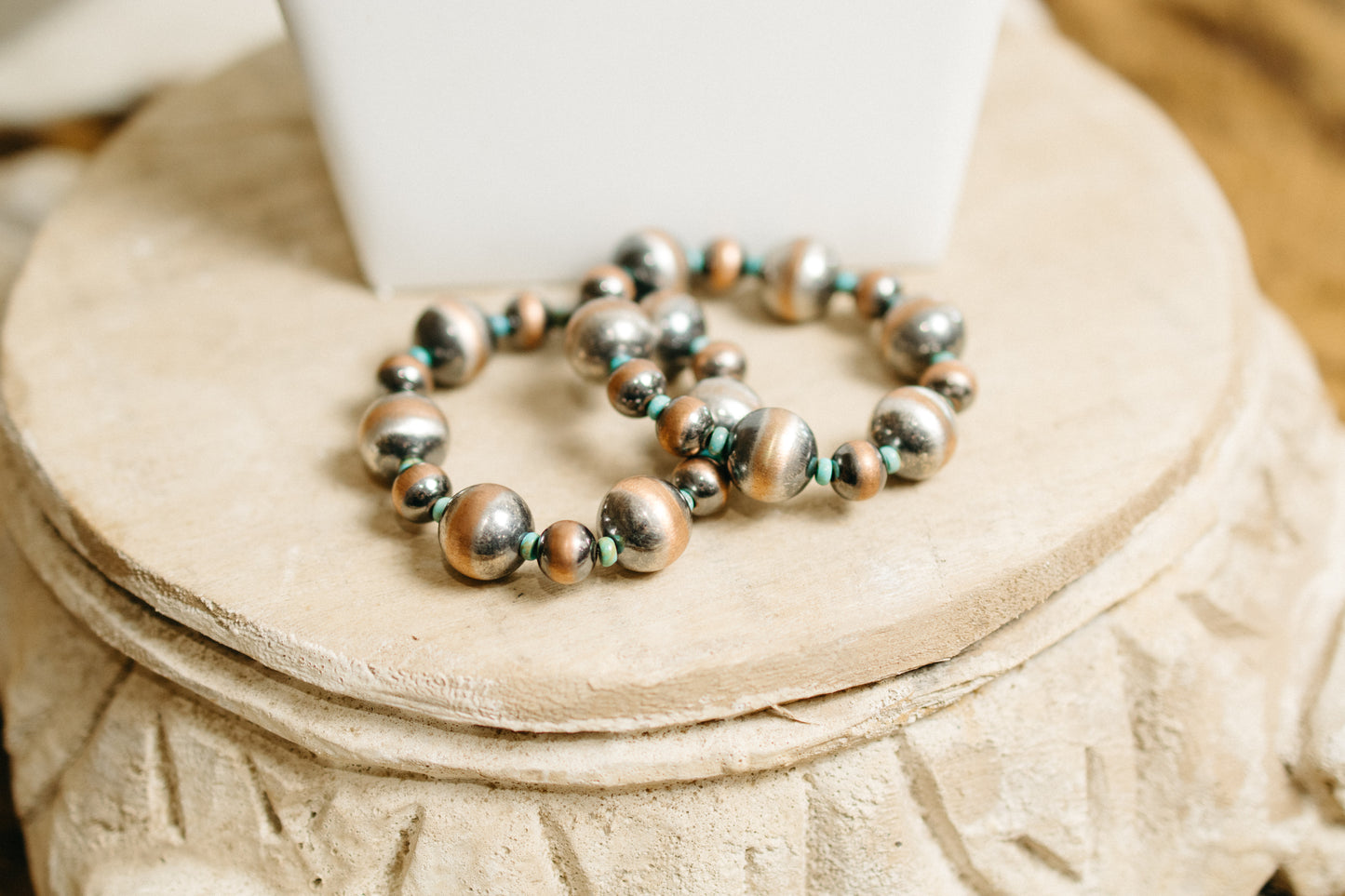 Copper Pearl with Turquoise Bracelet