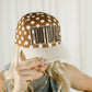 Brown Football White Polka Dot Cap