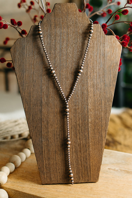 Copper Graduated Pearls Lariat