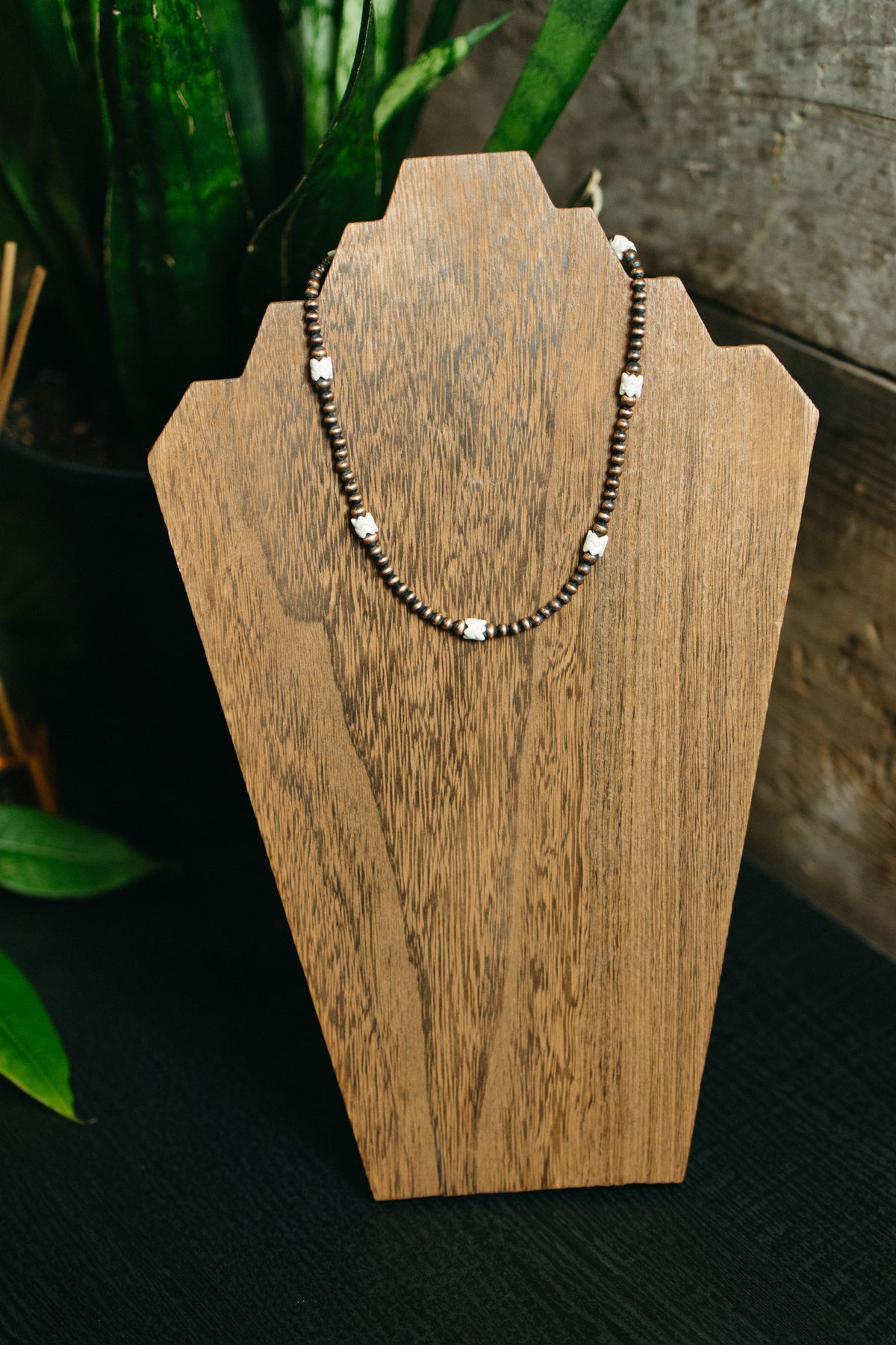 Copper necklace with Bone Magnesite