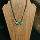 Copper Necklace with Green Malachite Fan