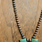 Copper Necklace with Green Malachite Fan