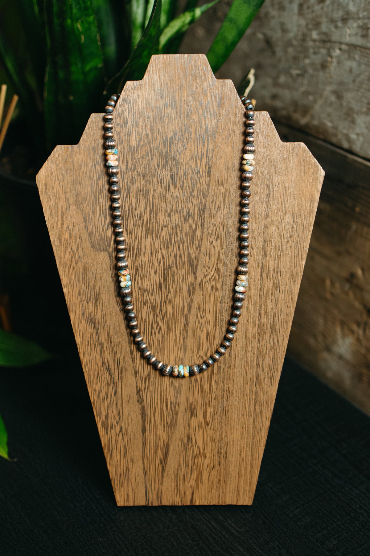 Copper Necklace with Spiny Oyster and Kingman Turquoise
