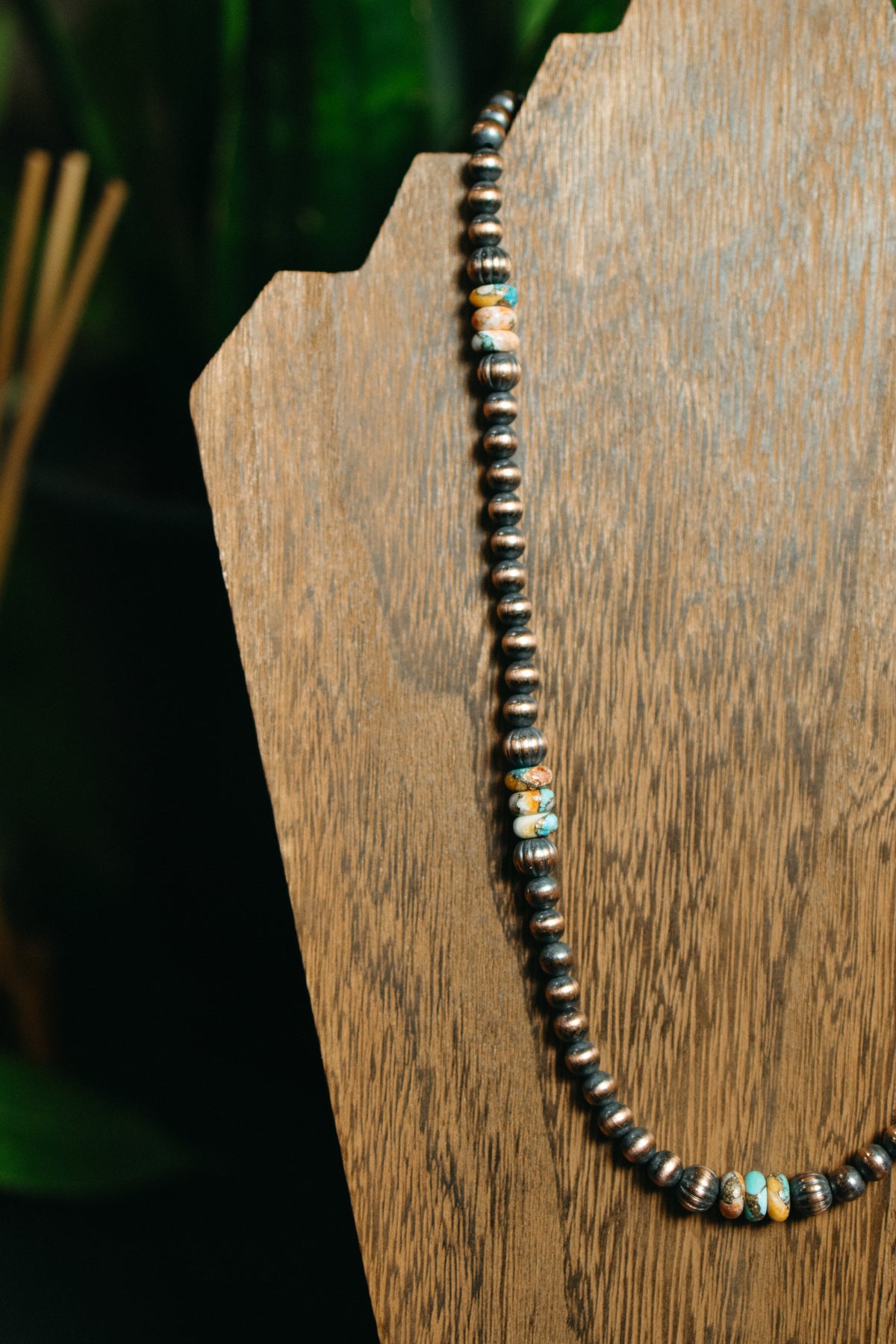 Copper Necklace with Spiny Oyster and Kingman Turquoise