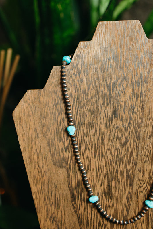 Copper Necklace with Turquoise Magnesite