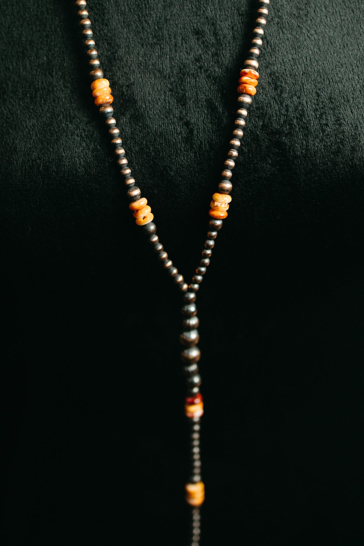 Copper Lariat Necklace with Spiny Oyster