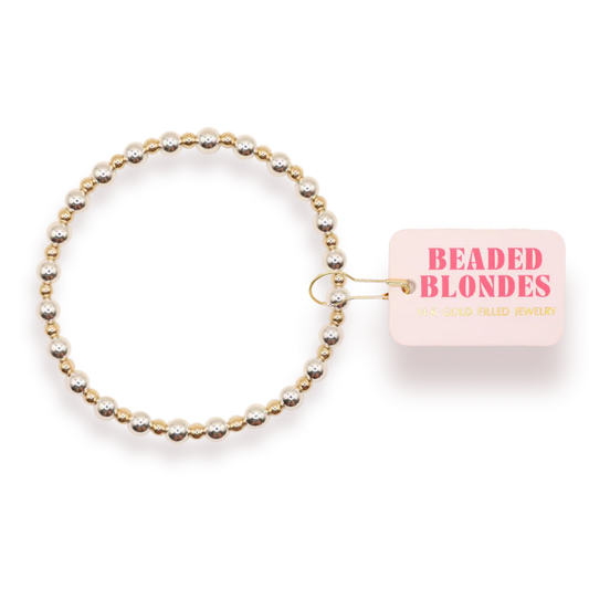 Beaded Blondes Katy Silver with Gold