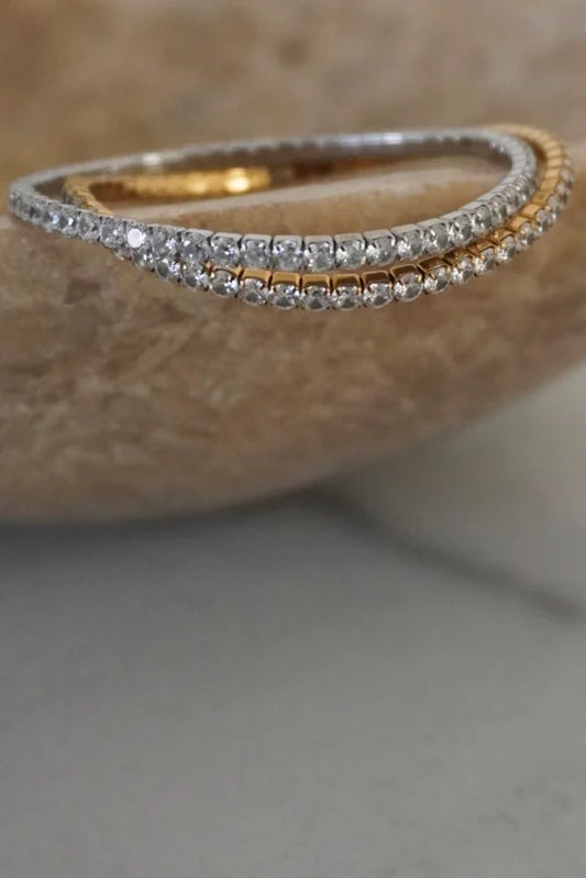 Stretchy Tennis Bracelet (Gold)