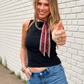 100% Silk Twilly Scarf with Horsehoe and Gingham