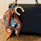 Golden Charm Luxe Print Scarf Bag Charm