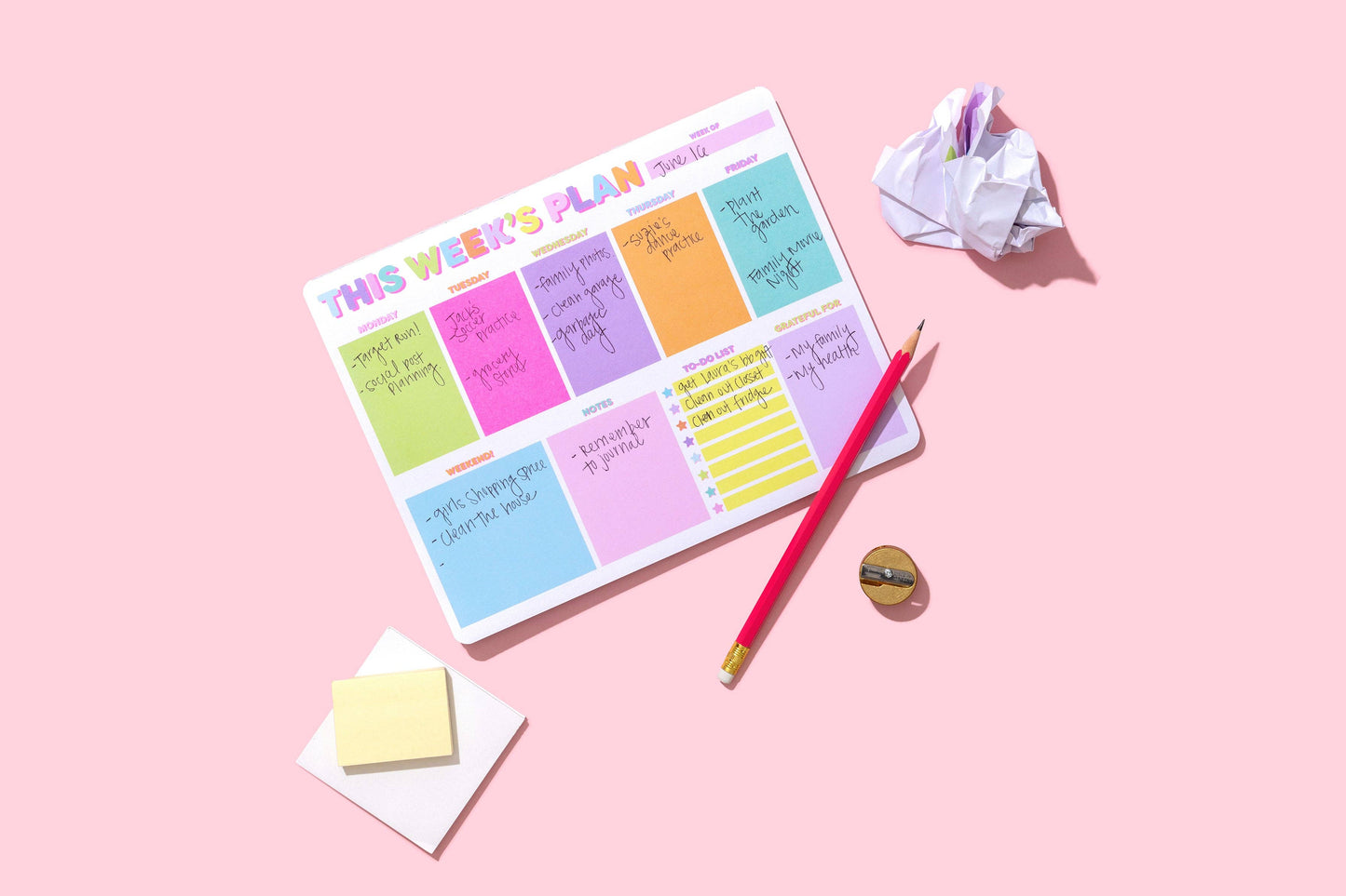 Weekly Planner Pad- "This Week's Plan"