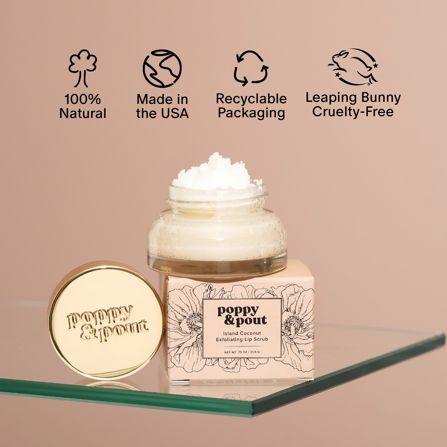 Poppy & Pout Lip Scrub Island Coconut
