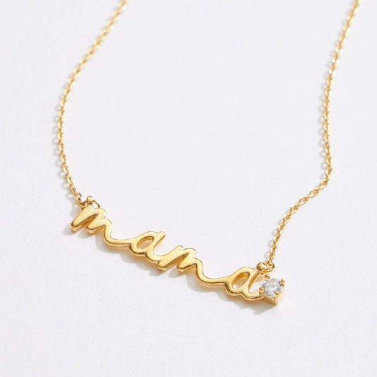 Mama Script Necklace